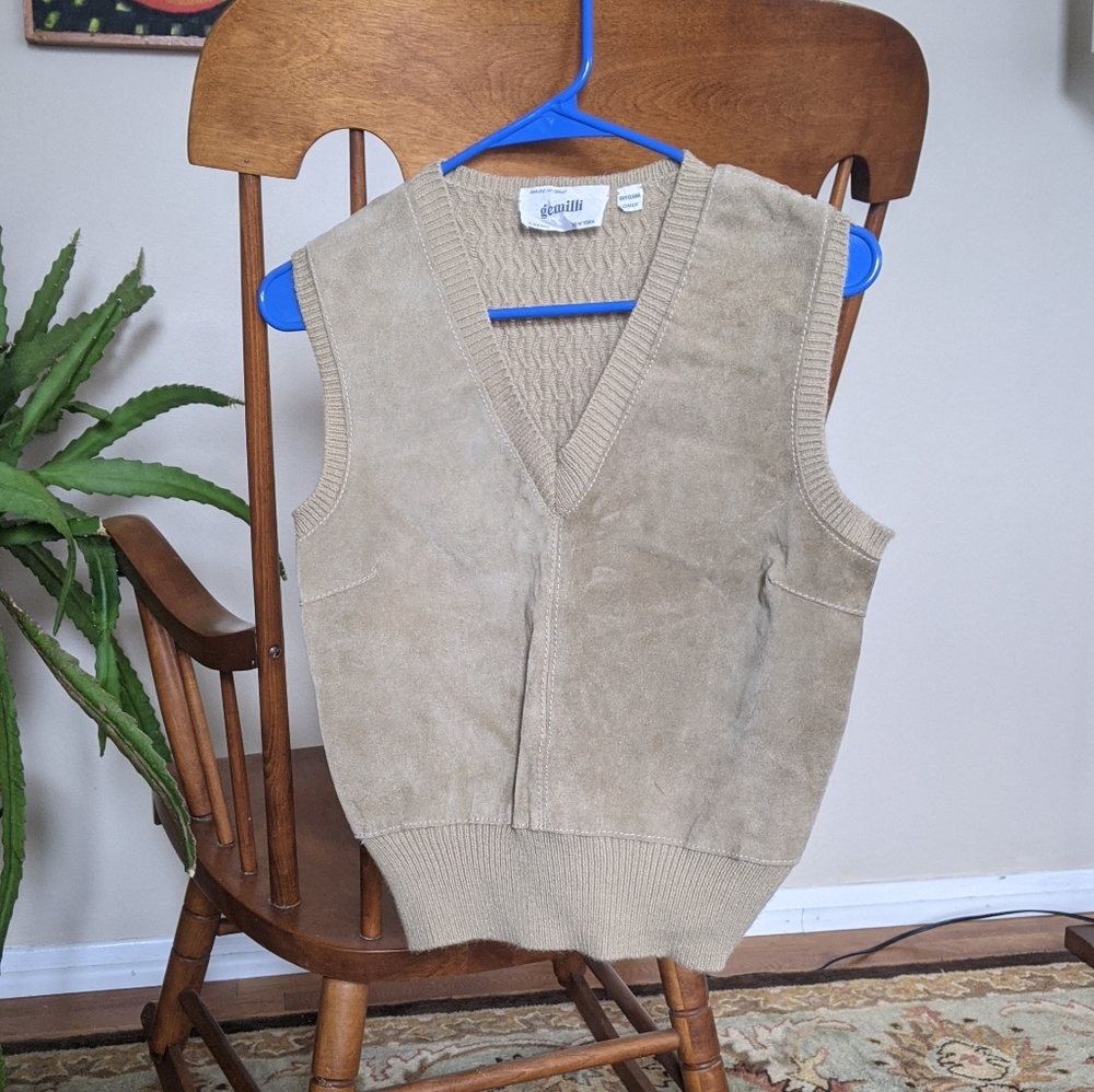 Vintage Gemilli Leather and Knit Vest
